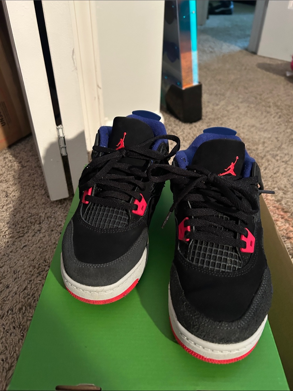 Jordan Kids Retro Black Sneakers with Blue and Red Accents - Picture 5 of 5